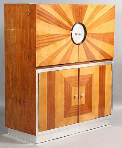 ART DECO PERIOD SUNBURST DESIGN BAR CABINET