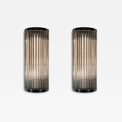 ART DECO REVIVAL CHROME AND LUCITE ROD SCONCES