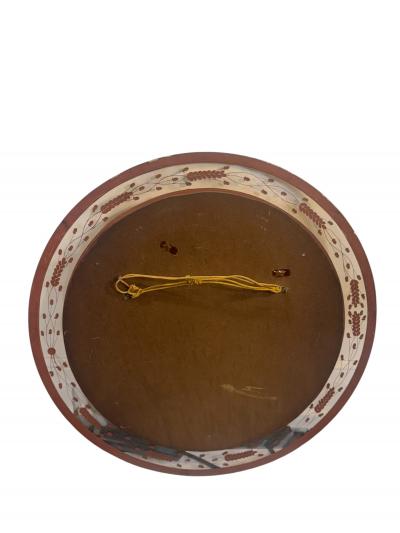 ART DECO ROUND ETCHED FLORAL MIRROR