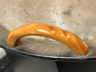 ART DECO SILVERPLATE AND BAKELITE SERVING PLATTER