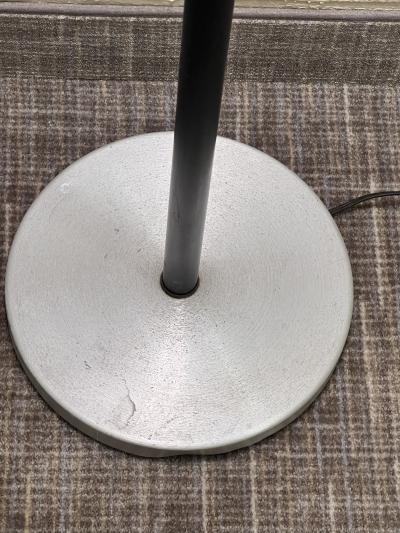 ART DECO SPUN ALUMINUM BLACK ENAMEL FLOOR LAMP