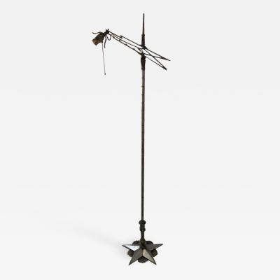 ART DECO STAR BASE BRIDGE FLOOR LAMP