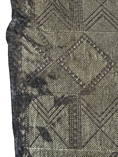 ART DECO STERLING SILVER PLATELETS ON FABRIC SCARF