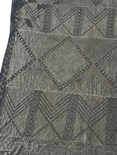 ART DECO STERLING SILVER PLATELETS ON FABRIC SCARF