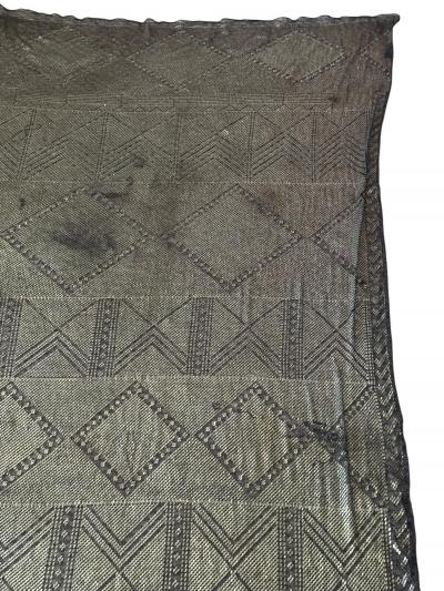 ART DECO STERLING SILVER PLATELETS ON FABRIC SCARF