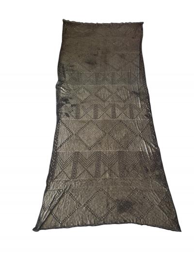 ART DECO STERLING SILVER PLATELETS ON FABRIC SCARF