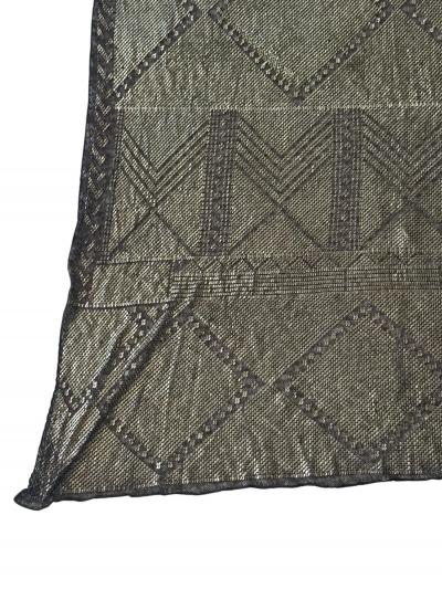 ART DECO STERLING SILVER PLATELETS ON FABRIC SCARF