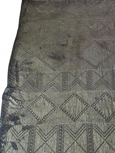 ART DECO STERLING SILVER PLATELETS ON FABRIC SCARF