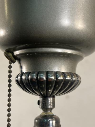 ART DECO TELESCOPING AND PIVOTING TRIPLE TIER CHROME TORCHIERE