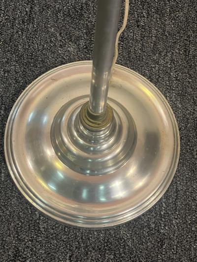ART DECO TELESCOPING AND PIVOTING TRIPLE TIER CHROME TORCHIERE