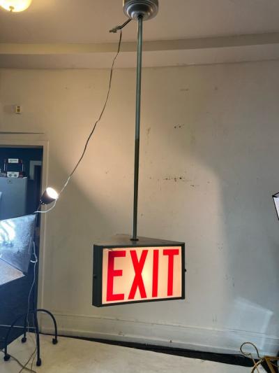 ART DECO THREE SIDED EXIT CHANDELIER