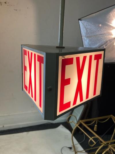 ART DECO THREE SIDED EXIT CHANDELIER