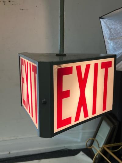 ART DECO THREE SIDED EXIT CHANDELIER