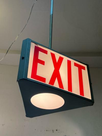 ART DECO THREE SIDED EXIT CHANDELIER