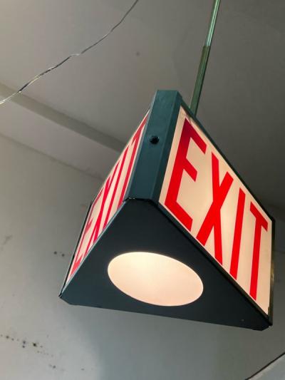 ART DECO THREE SIDED EXIT CHANDELIER