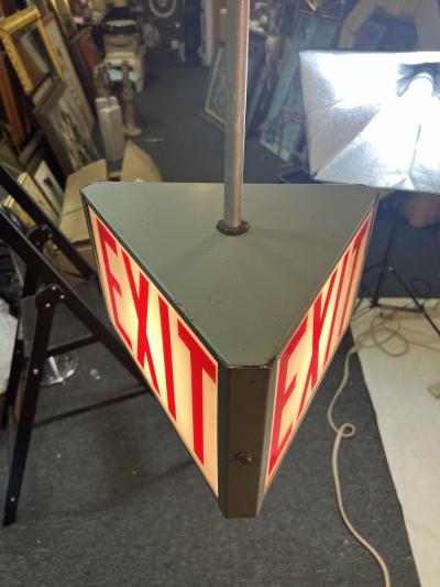 ART DECO THREE SIDED EXIT CHANDELIER