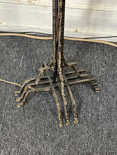 ART DECO WROUGHT IRON SKYSCRAPER DESIGN TORCHIERE LAMP