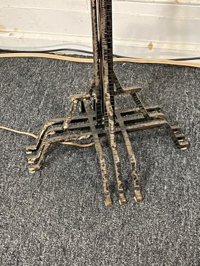 ART DECO WROUGHT IRON SKYSCRAPER DESIGN TORCHIERE LAMP