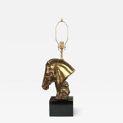 ART MODERNE HORSE HEAD ON BASE TABLE LAMP