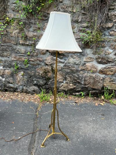 ART NOUVEAU BRASS TELESOPING FLOOR LAMP