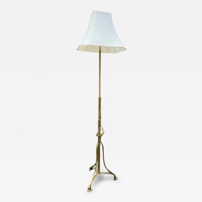 ART NOUVEAU BRASS TELESOPING FLOOR LAMP