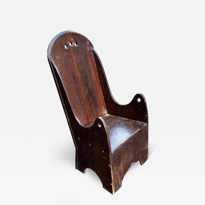 ART NOUVEAU EARLY HANDMADE ROSEWOOD MODERNIST CHILDS CHAIR