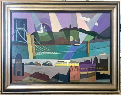 AUREL RICHTER Budapest on the Danube by Aurel Richter 1870 1957 