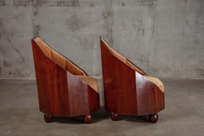 AUSTRIAN CUBIST CHAIRS AND SETTEE