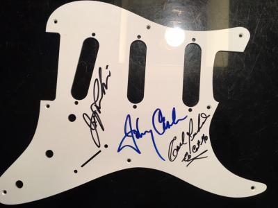 AUTOGRAPHED JOHNNY CASH AND FRIENDS STRATOCASTER PICKGUARD