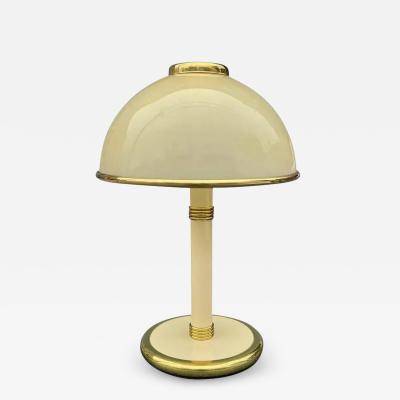 AV Mazzega Mid Century Italian Modern Art Glass Mushroom Table Lamp by Mazzega with Brass