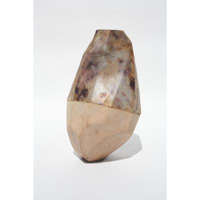 AWARE French Contemporary Corps Celeste Unique I Wood and Dyed Silk Sculpture