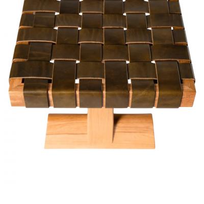 AX Bench by FINCH white oak and leather customizable 