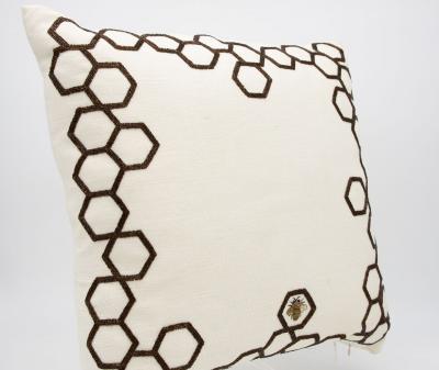 Aandaz Bee Honeycomb Linen 20x20 pillow