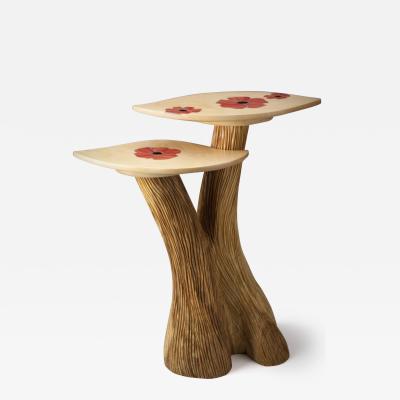 Aaron Laux Two Level Table with Red Poppy 2015