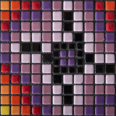 Aaron Lyons Contemporary Glass Mosaic Drinks Tables in Purpleheart and Raw Steel
