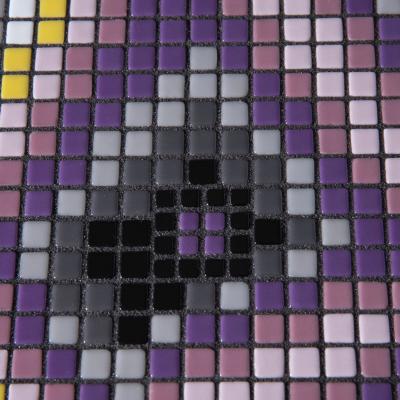 Aaron Lyons Set of 4 Glass Mosaic Drinks Tables in Lacquered Wood and Raw Steel