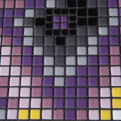 Aaron Lyons Set of 4 Glass Mosaic Drinks Tables in Lacquered Wood and Raw Steel