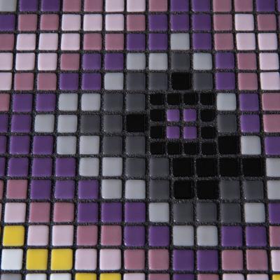 Aaron Lyons Set of 4 Glass Mosaic Drinks Tables in Lacquered Wood and Raw Steel