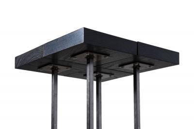 Aaron Lyons Set of 4 Glass Mosaic Drinks Tables in Lacquered Wood and Raw Steel