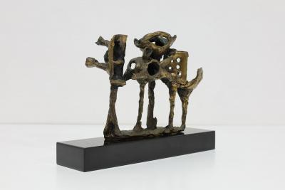 Abbott Pattison Abbott Pattison Patinated Bronze Sculpture Signed on Marble Base