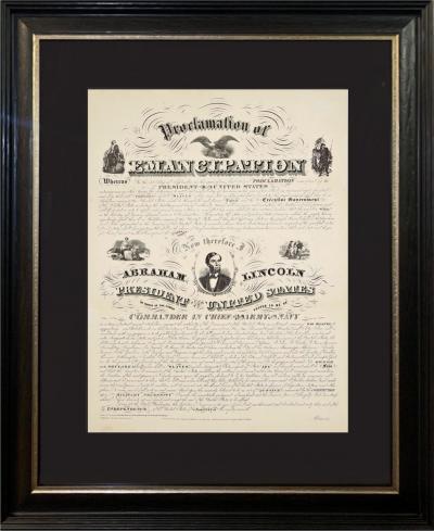 Abraham Lincoln 1864 Engraving Lincolns Proclamation of Emancipation Charles Shober
