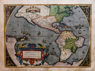 Abraham Ortelius ABRAHAM ORTELIUS 1527 1598 AMERICAE SIVE NOVI ORBIS NOVA DESCRIPTIO