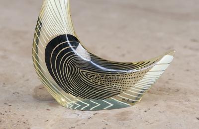 Abraham Palatnik Abraham Palatnik Lucite Optic Art Swan Sculpture