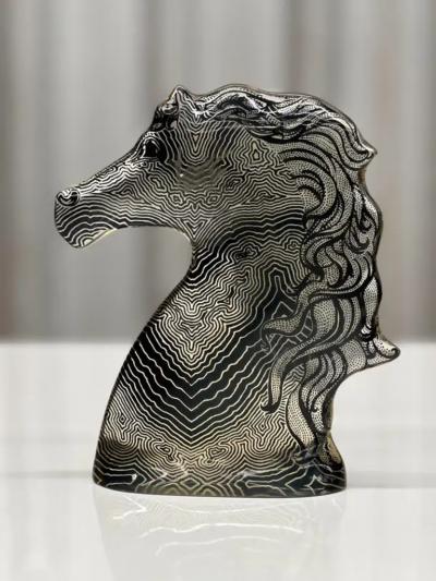 Abraham Palatnik Brazilian Modern Kinetic Sculpture of a Horse in Resin Abraham Palatinik 1960s