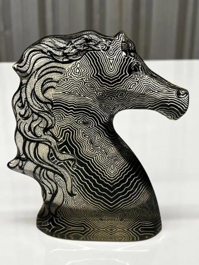 Abraham Palatnik Brazilian Modern Kinetic Sculpture of a Horse in Resin Abraham Palatinik 1960s