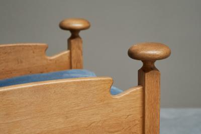 Abraham Sprij Abraham Sprij Pair of Lounge Chairs in Solid Oak and Blue Velvet 1960s