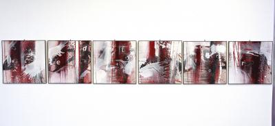 Abstract 6 Part Acrylic On Canvas Painting Der Tod Redet by MS AT 2013