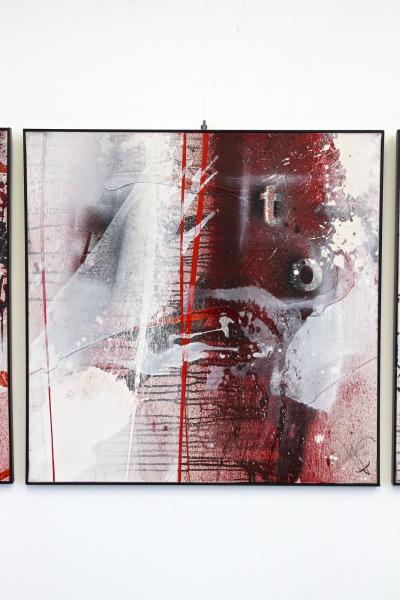 Abstract 6 Part Acrylic On Canvas Painting Der Tod Redet by MS AT 2013