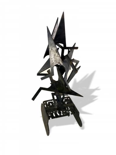 Abstract Black Metal Sculpture