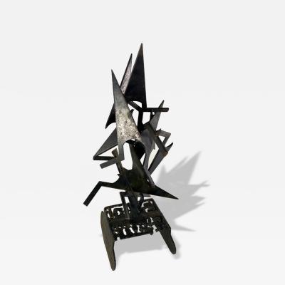 Abstract Black Metal Sculpture